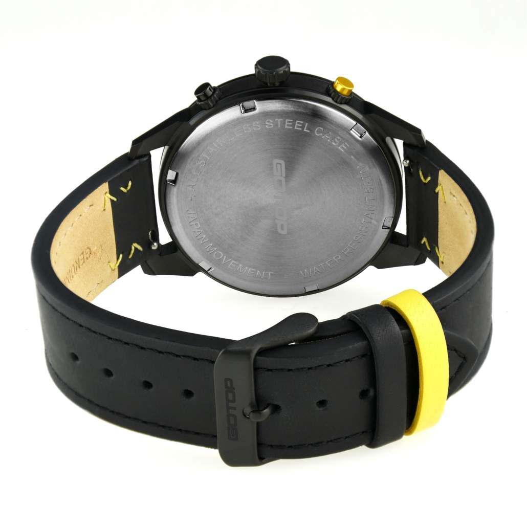 SS661 Genuine Leather Dual Dial Watches For Men