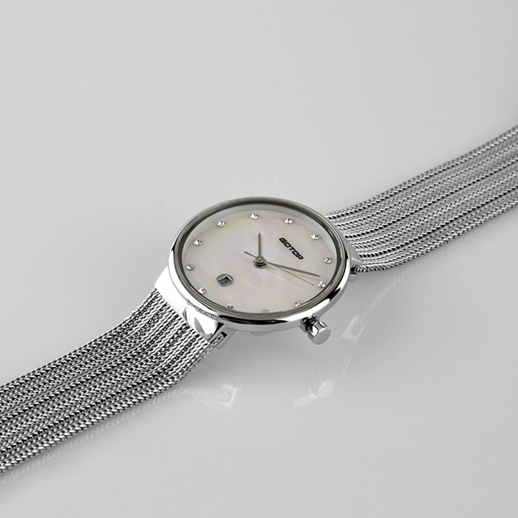 Women's Watch With Metal Mesh Band