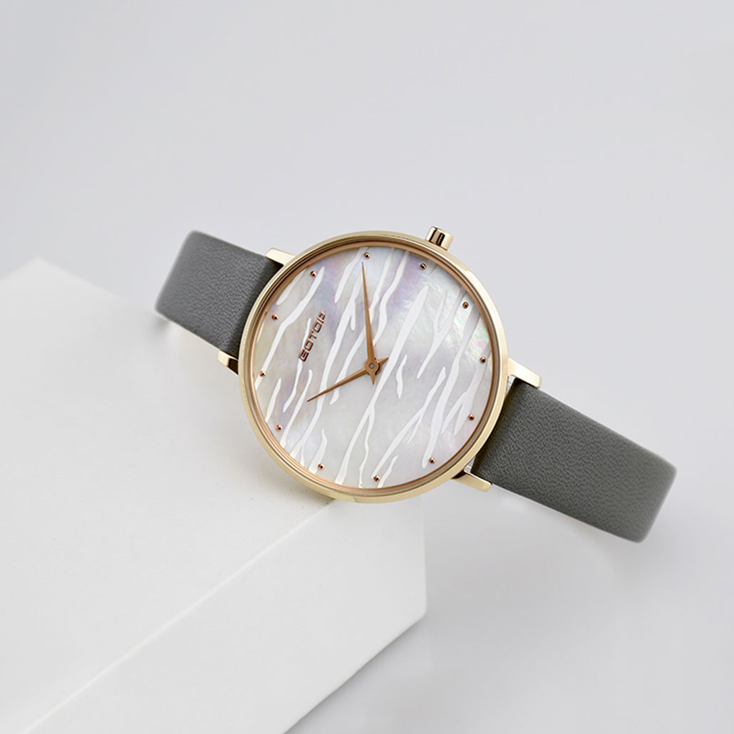 Women's Watch with Thin Leather Strap