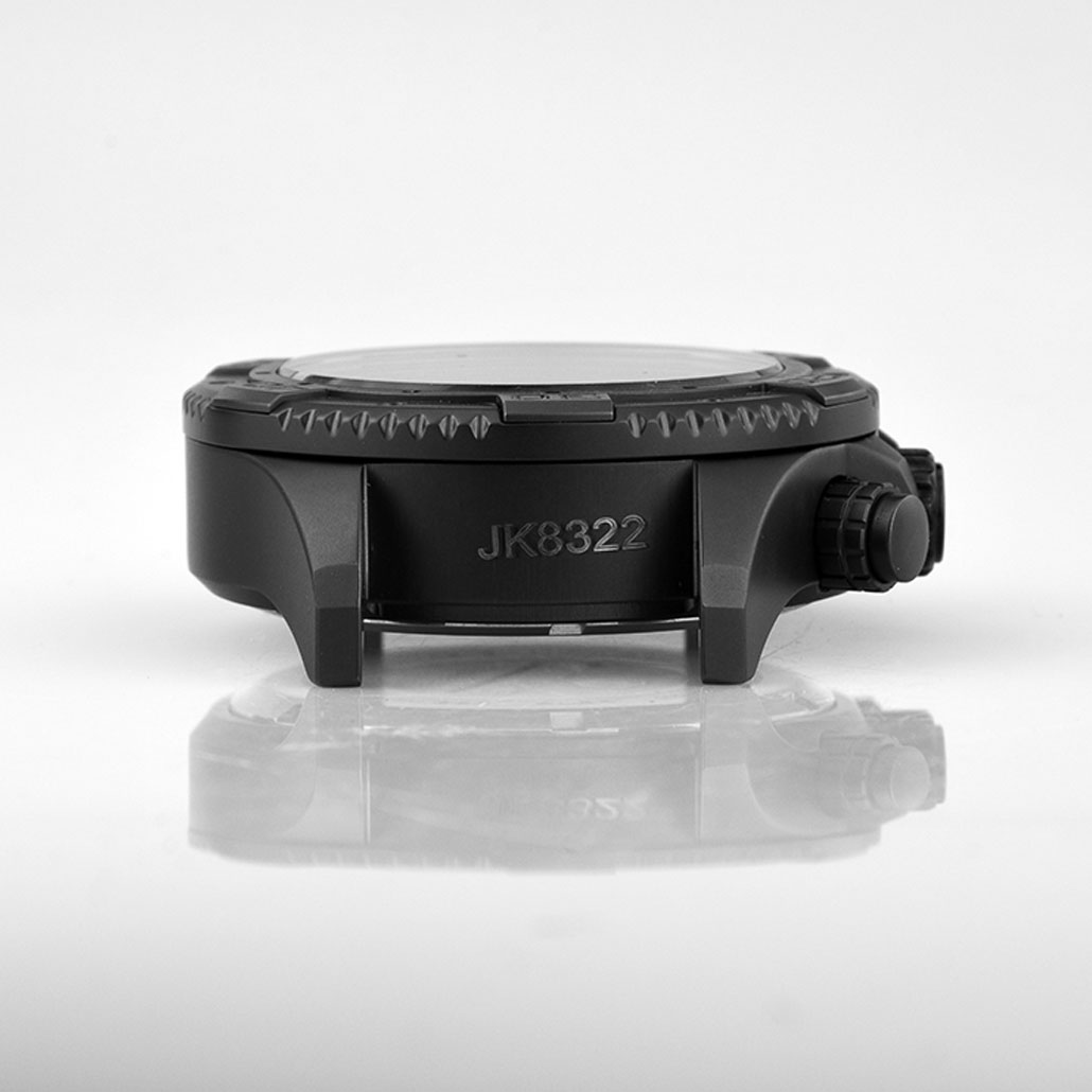 WC008 Stainless Steel Black Watch Case with Rotating Bezel