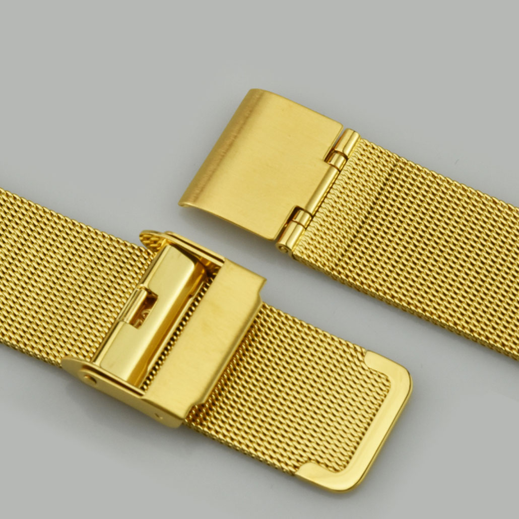WS012 Gold Colored Stainless-steel Watch Bracelet With Safety Buckle