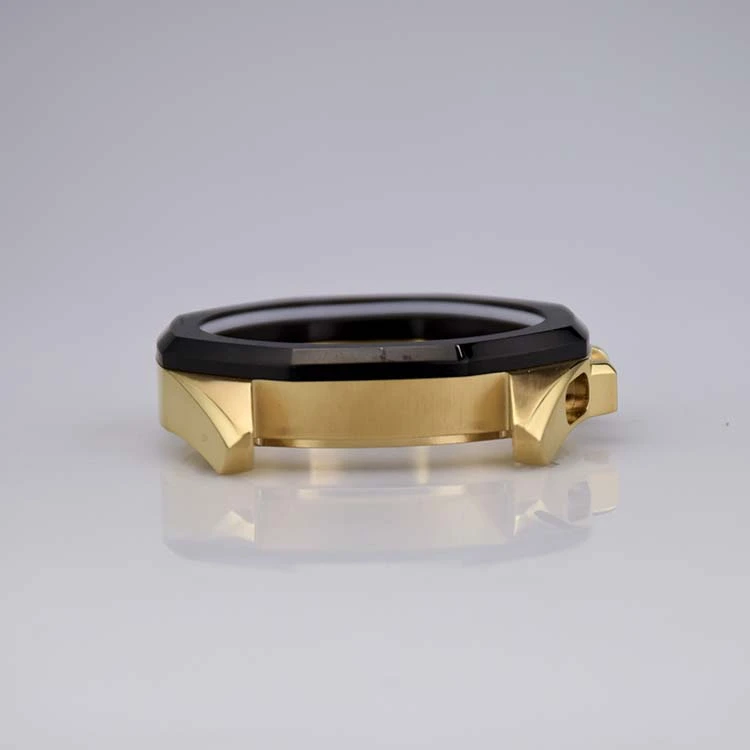 Stainless Steel Watch Case with Round Brushed Caseback