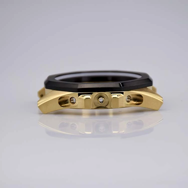 Stainless Steel Watch Case with Round Brushed Caseback