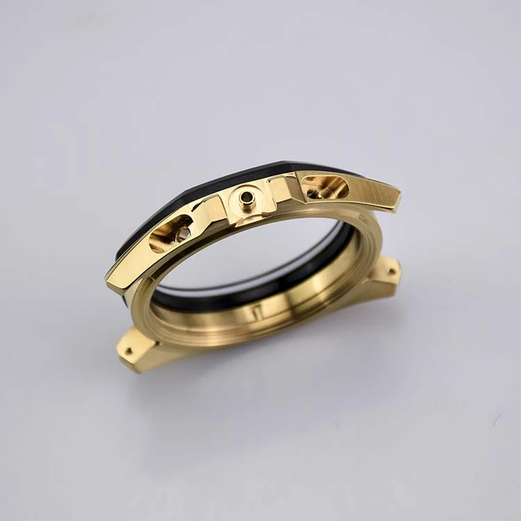 Stainless Steel Watch Case with Round Brushed Caseback