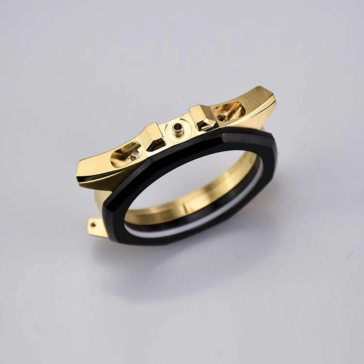 Stainless Steel Watch Case with Round Brushed Caseback