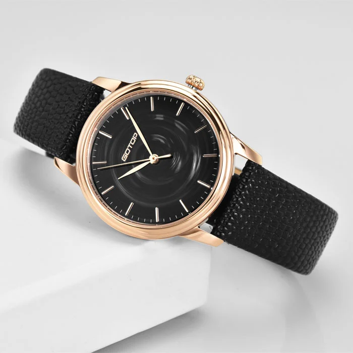 New Gorgeous Water Ripple Steel Watch With Colorful Snakeskin Strap For Ladies