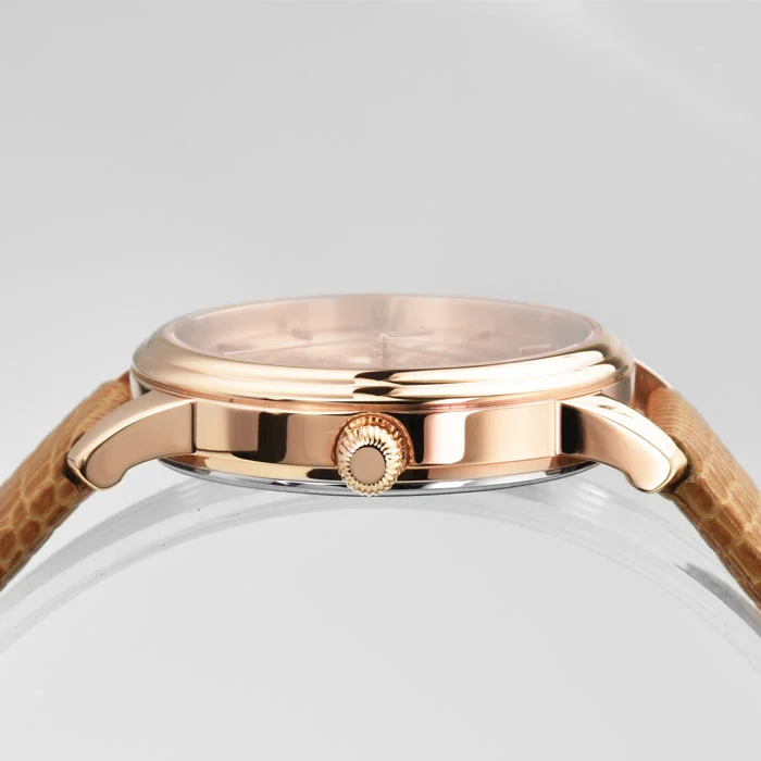 New Gorgeous Water Ripple Steel Watch With Colorful Snakeskin Strap For Ladies