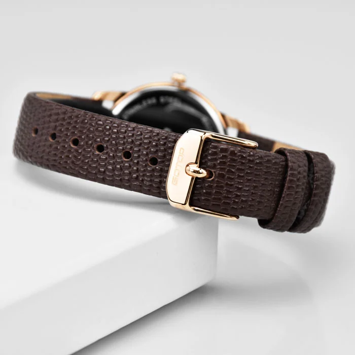 New Gorgeous Water Ripple Steel Watch With Colorful Snakeskin Strap For Ladies