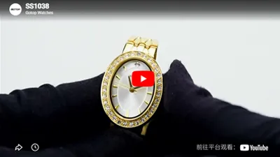 Stainless Steel Lady Diamond Watches Custom Oval shape Sunray Dial Quartz Watches-SS1038